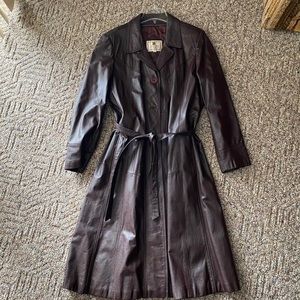 Genuine Leather Trench Coat